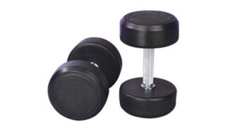 TZ-3002 Fixed Black Rubber Dumbbell