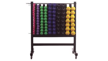 TZ-3004B Dumbbell Rack with Wheels for 44 pairs vinyl neo dumbells